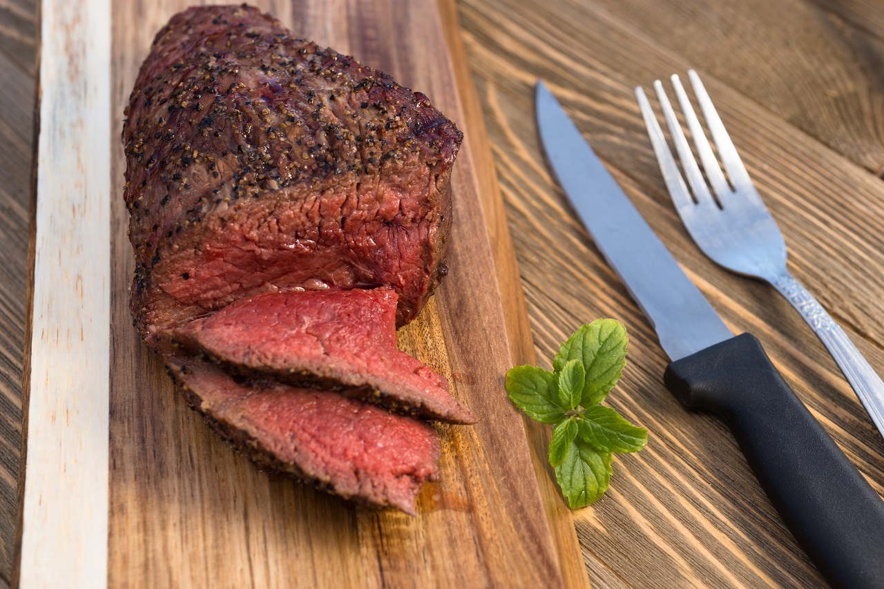 Beef-Top-Sirloin-Steak-Roast-Sliced-Coooked-Medium-Rare