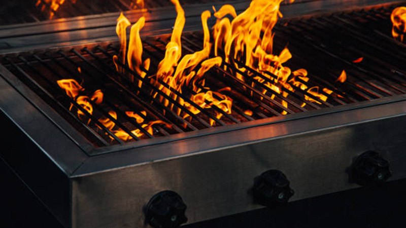 Gas Grill Yellow Flame