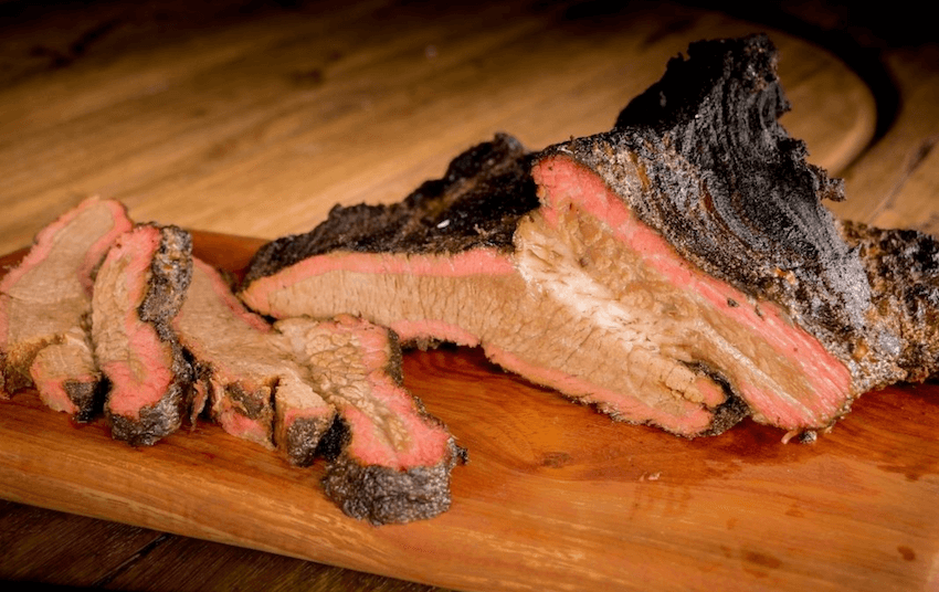 Brisket comes from the breast or lower chest of the cow